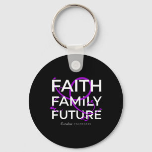 Drug Overdose Awareness Purple Ribbon Faith Family Key Ring
