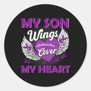 Drug Overdose Awareness Purple Ribbon Gifts 1  Classic Round Sticker
