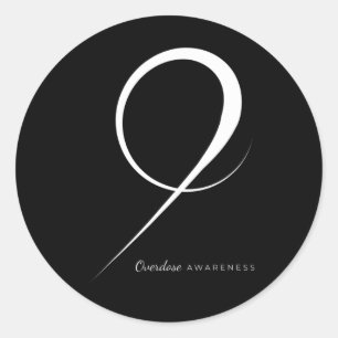Drug Overdose Awareness Ribbon Classic Round Sticker