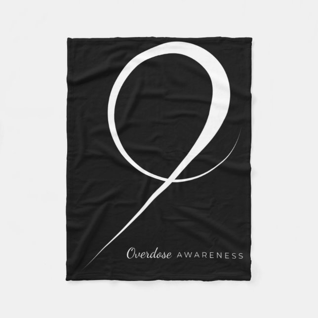 Drug Overdose Awareness Ribbon  Fleece Blanket (Front)