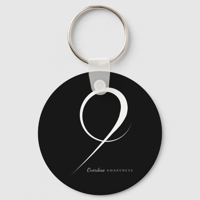 Drug Overdose Awareness Ribbon  Key Ring (Front)