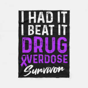 Drug Overdose Awareness Warrior Survivor 11 Fleece Blanket