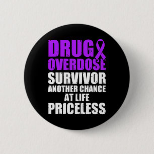 Drug Overdose Awareness Warrior Survivor 16 6 Cm Round Badge