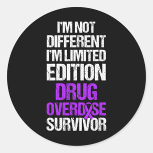 Drug Overdose Awareness Warrior Survivor 16 Classic Round Sticker