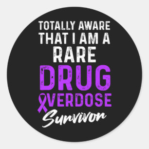 Drug Overdose Awareness Warrior Survivor 28 Classic Round Sticker