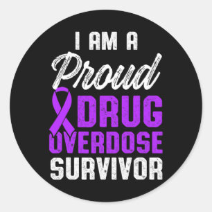 Drug Overdose Awareness Warrior Survivor 30  Classic Round Sticker