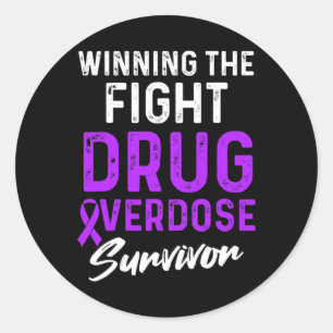Drug Overdose Awareness Warrior Survivor 36 Classic Round Sticker
