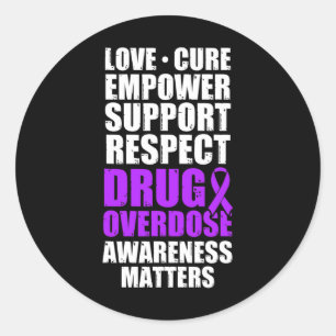 Drug Overdose Awareness Warrior Survivor 38 Classic Round Sticker