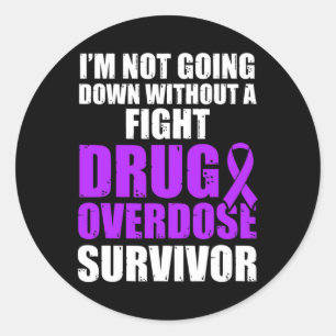 Drug Overdose Awareness Warrior Survivor 48  Classic Round Sticker