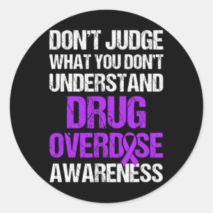 Drug Overdose Awareness Warrior Survivor 4  Classic Round Sticker