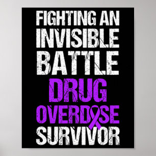 Drug Overdose Awareness Warrior Survivor 50 Poster