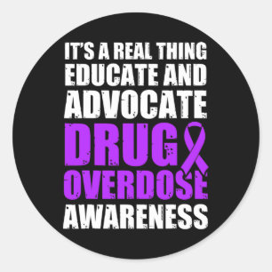 Drug Overdose Awareness Warrior Survivor 57  Classic Round Sticker