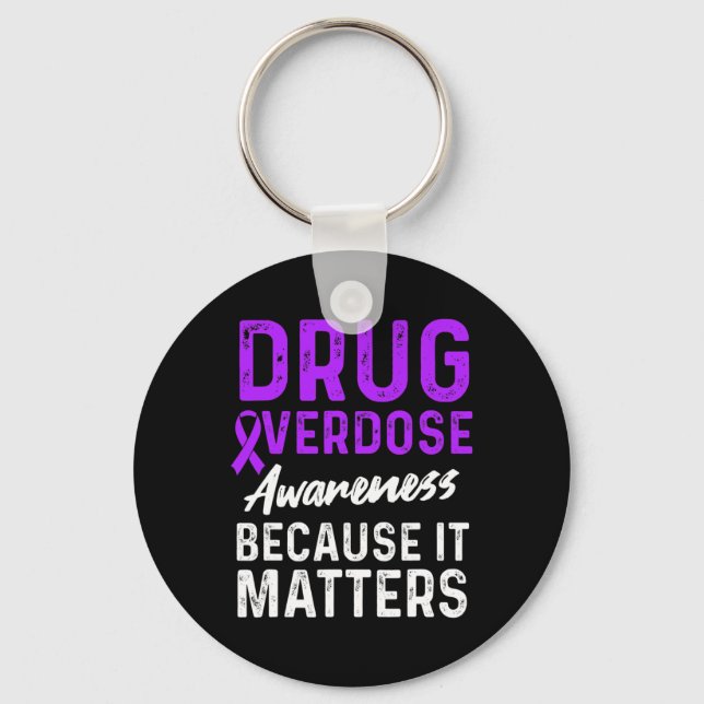 Drug Overdose Awareness Warrior Survivor 58 Key Ring (Front)