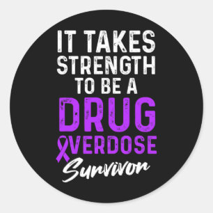 Drug Overdose Awareness Warrior Survivor Classic Round Sticker