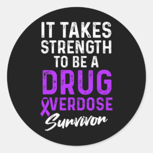 Drug Overdose Awareness Warrior Survivor  Classic Round Sticker