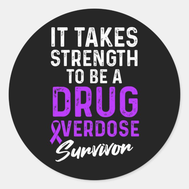 Drug Overdose Awareness Warrior Survivor  Classic Round Sticker (Front)