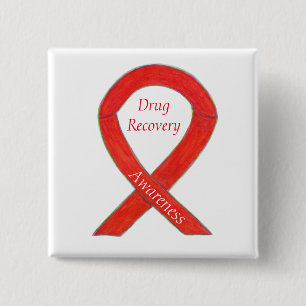 Drug Recovery Awareness Ribbon Custom Pin