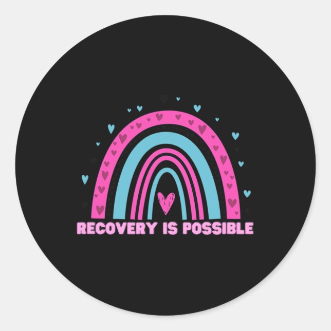 Drug Recovery Is Possible Month Overdose Awareness Classic Round Sticker (Front)