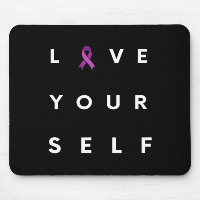 Drug Recovery Month Overdose Awareness Purple Ribb Mouse Pad (Front)