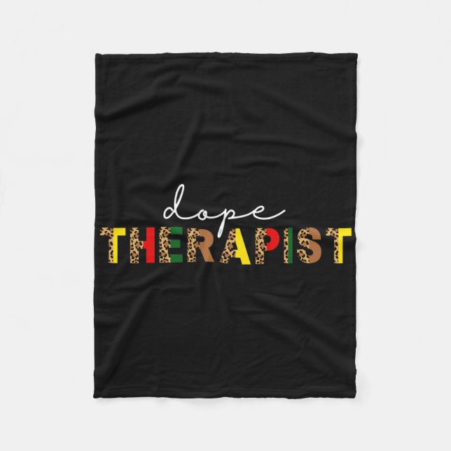 Drug Therapist Counsellor Leopard Print Black Soci Fleece Blanket (Front)