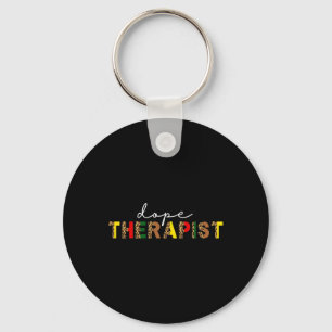 Drug Therapist Counsellor Leopard Print Black Soci Key Ring