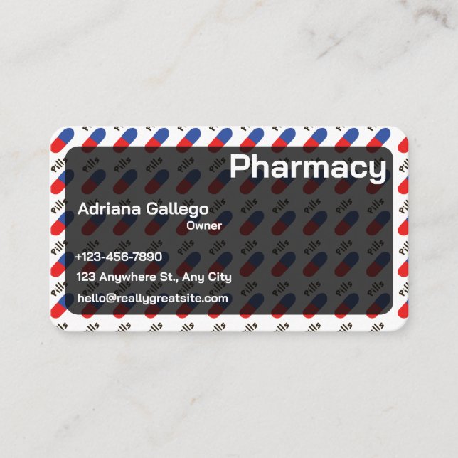 drugstore Business card (editable) (Front)