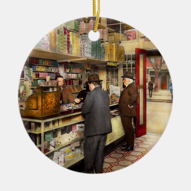 Drugstore - Exact change please 1920 Ceramic Tree Decoration (Front)