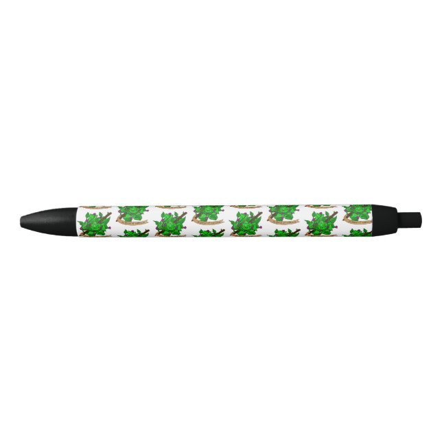 Druid Dice Design Black Ink Pen (Front)