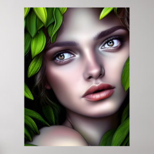 Druid Nature Goddess Woman fantasy art Poster
