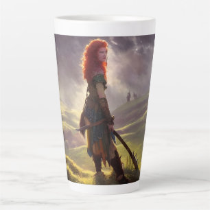Druid Warrior Princess Fantasy Art   Latte Mug