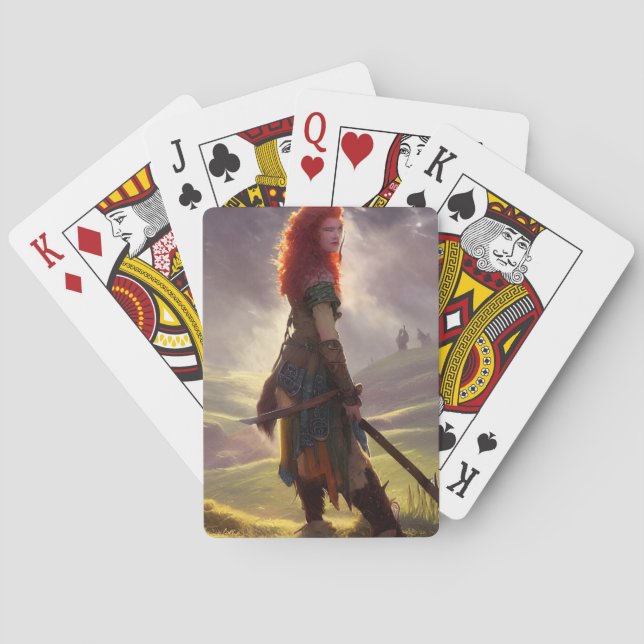 Druid Warrior Princess Fantasy Art  Playing Cards (Back)