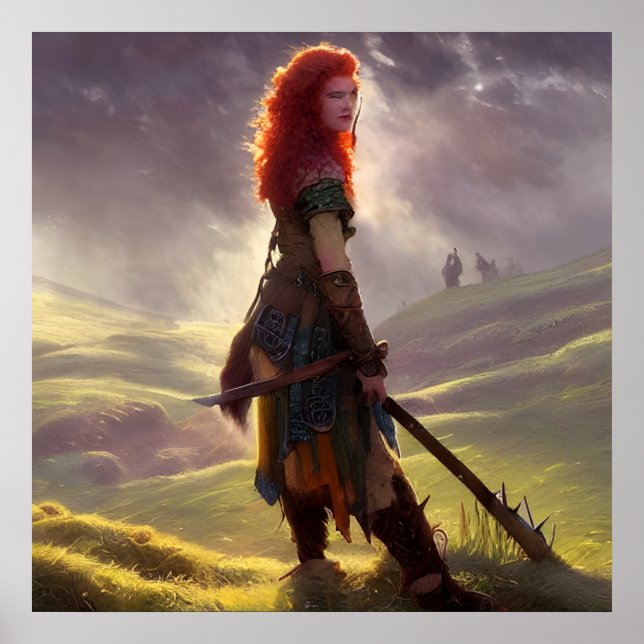 Druid Warrior Princess Fantasy Art   Poster (Front)