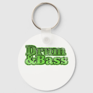 Drum and Bass Green Key Ring