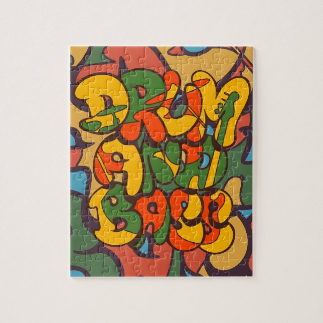drum and bass reggae colour - logo, graffiti, sign jigsaw puzzle (Vertical)