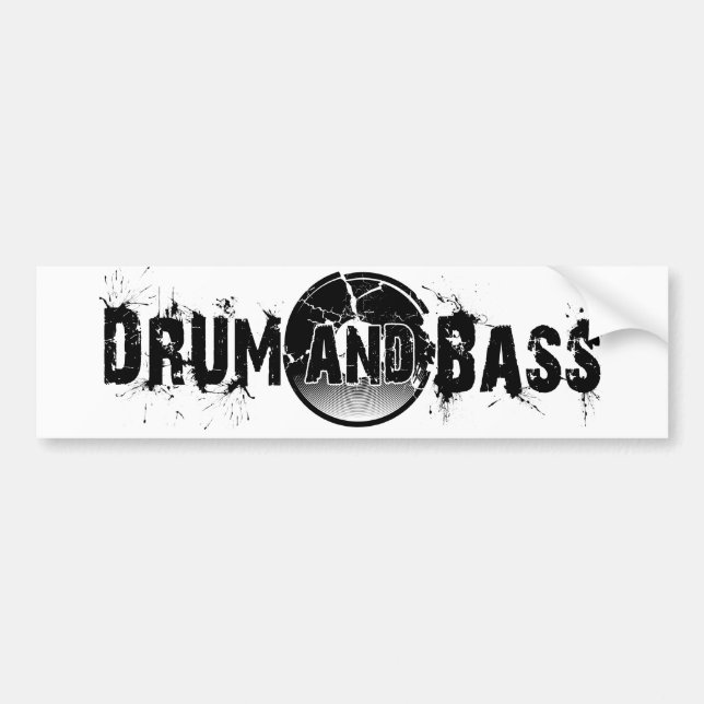 Drum and Bass Shattered Record Bumper Sticker (Front)