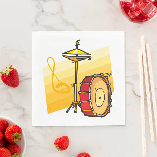 Drum and Cymbal Music Percussion Art Napkin