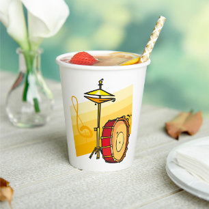 Drum and Cymbal Music Percussion Art Paper Cups