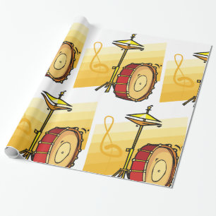 Drum and Cymbal Music Percussion Art Wrapping Paper