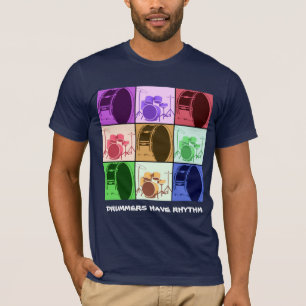 Drum and Drum Set Mod Dark Shirt Pop Art