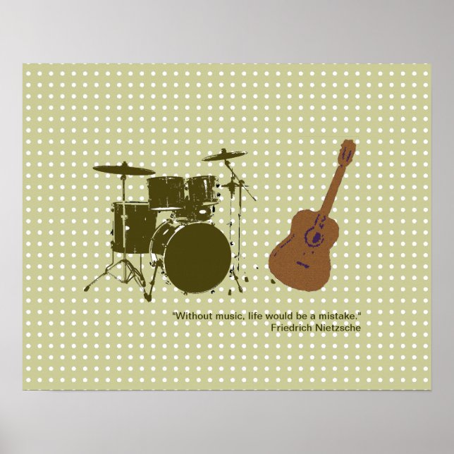 drum and "violão" for walls poster (Front)