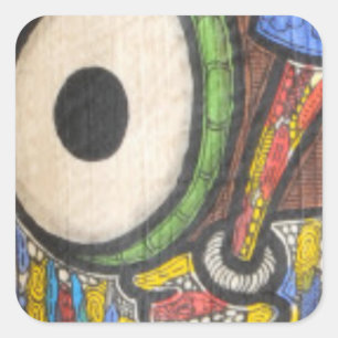 Drum beat square sticker