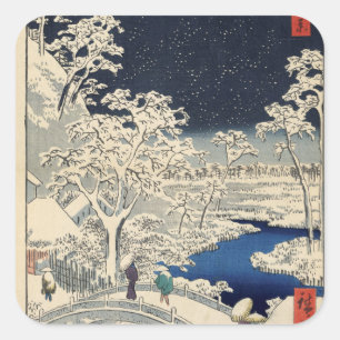 Drum Bridge at Meguro and Sunset Hill. Square Sticker