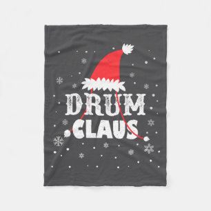 Drum Claus Santa Christmas Drummer Long Sleeve Fleece Blanket