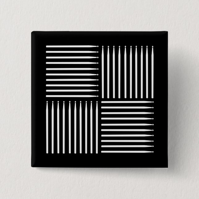 Drum Crosshatch Black 15 Cm Square Badge (Front)