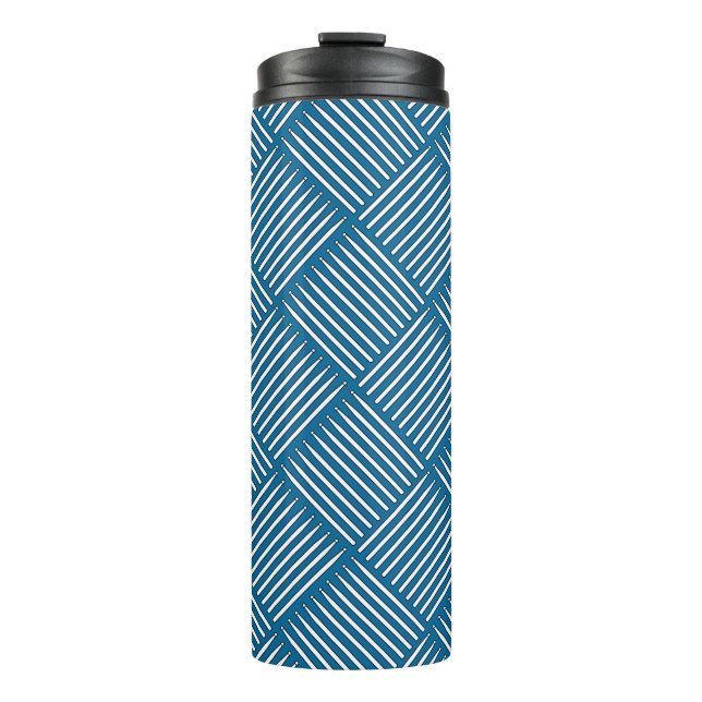 Drum Crosshatch Blue  Thermal Tumbler (Front)
