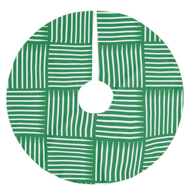 Drum Crosshatch Red Brushed Polyester Tree Skirt (Front)