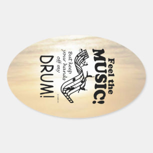 Drum Feel The Music Oval Sticker