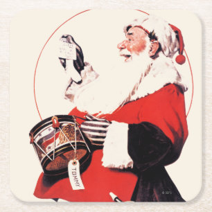 Drum for Tommy Square Paper Coaster