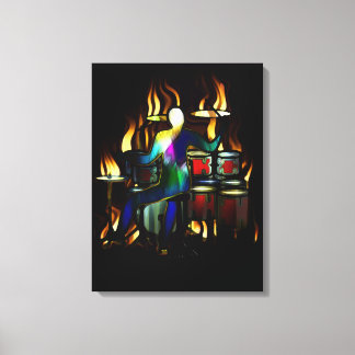 Drum guy playing his drum set canvas print