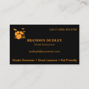 Drum Instructor Lessons Basic Semi Gloss Busines Business Card